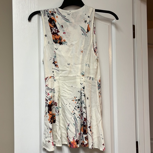Free People Ivory Floral Print Wrap Blouse/Tunic XS - Picture 5 of 5